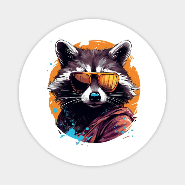 cool raccoon Magnet by lets find pirate